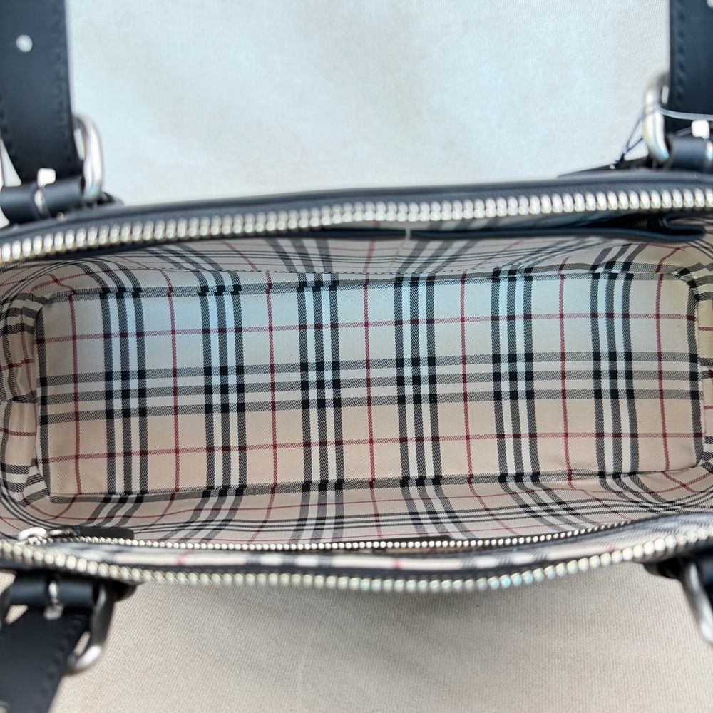 Authentic Burberry Japan Exclusive Leather Top Handle Bag Nova Check Lining - Picture 10 of 17